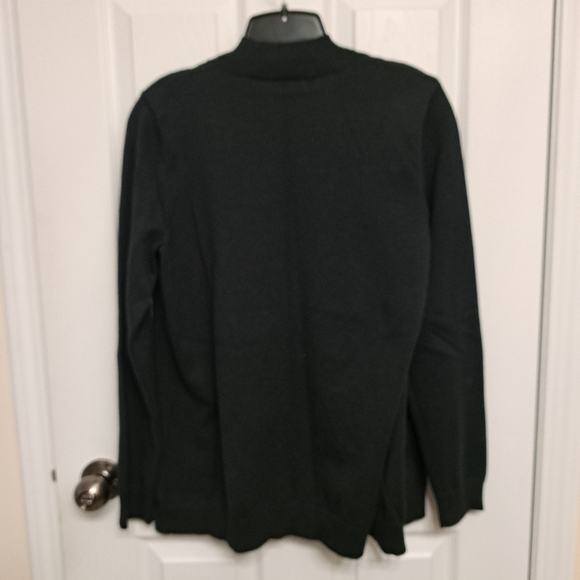 Northern Reflections Black Cardigan Women's Medium Cotton Sweater - Picture 9 of 11